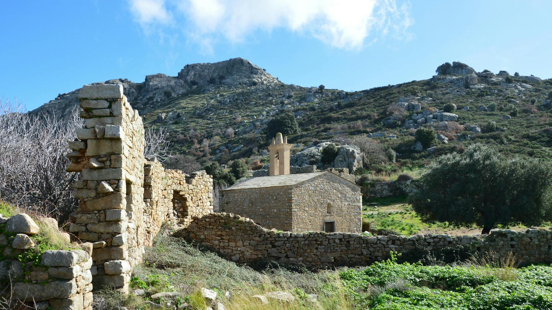 scenic view of historic ruins in lumio france